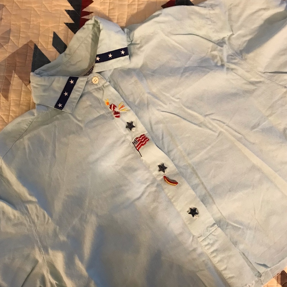 Vintage Fourth of July Cropped Buttondown